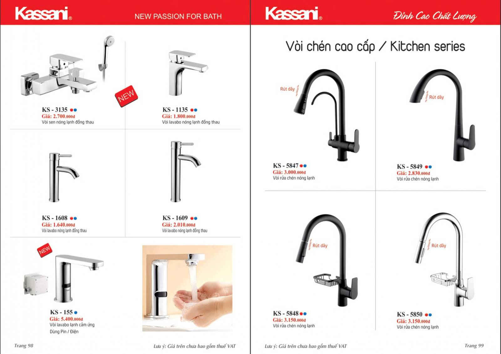 Thiết bị vệ sinh KASSANI Catalogue và bảng giá mới nhất 2024 /Page 50